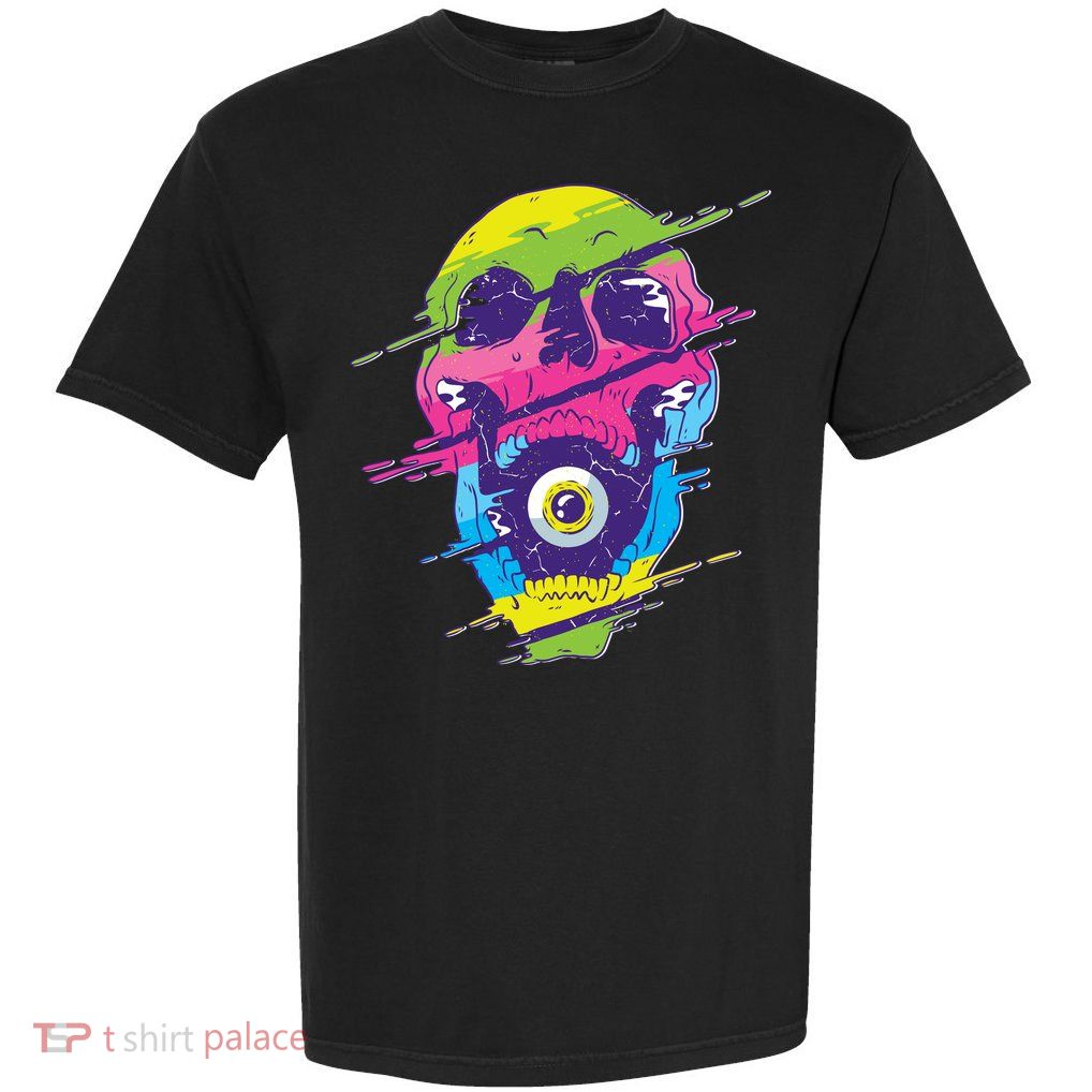 Colorful Eye Skull Garment-Dyed Heavyweight T-Shirt