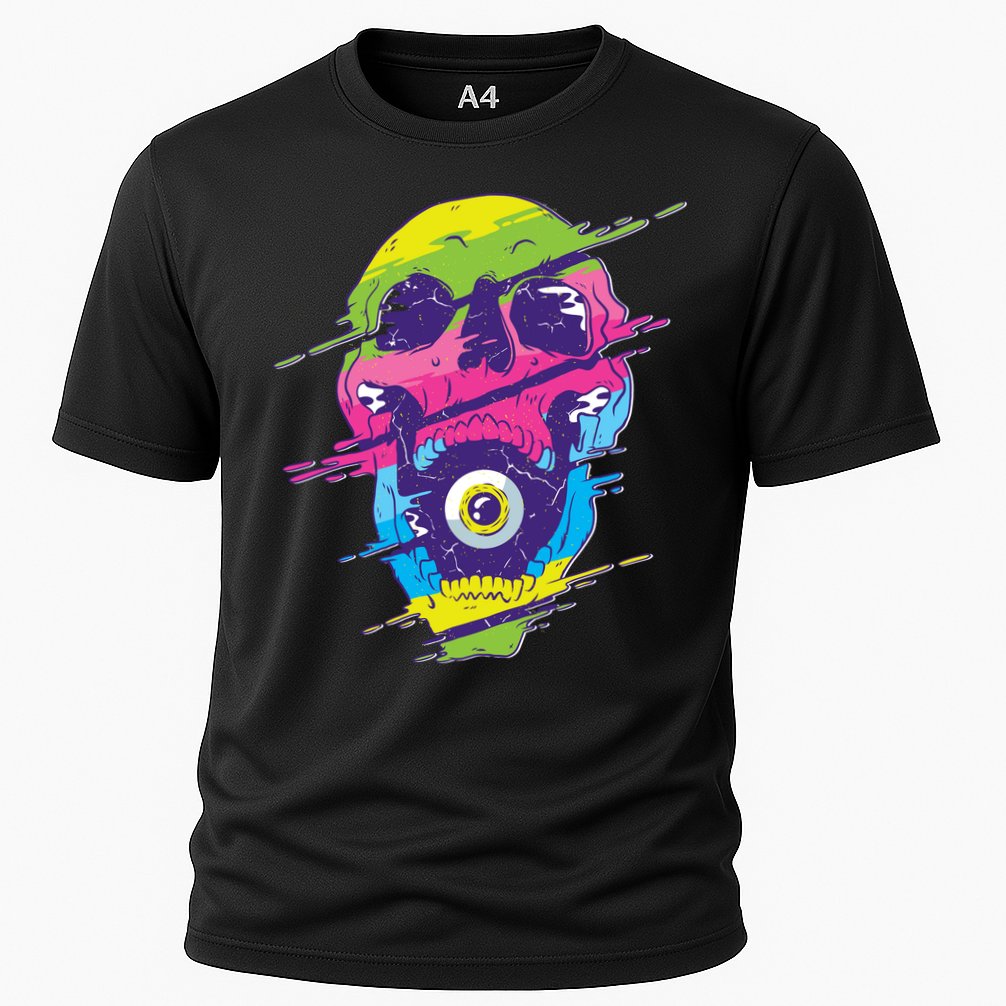 Colorful Eye Skull Cooling Performance Crew T-Shirt