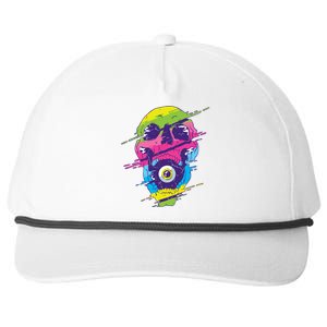 Colorful Eye Skull Snapback Five-Panel Rope Hat