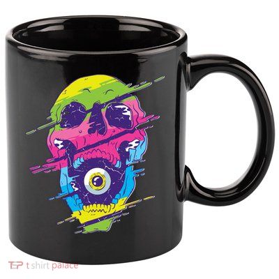 Colorful Eye Skull 11oz C Handle Ceramic Mug