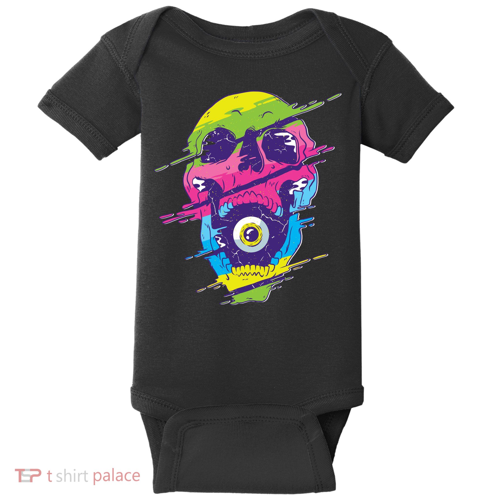 Colorful Eye Skull Baby Bodysuit