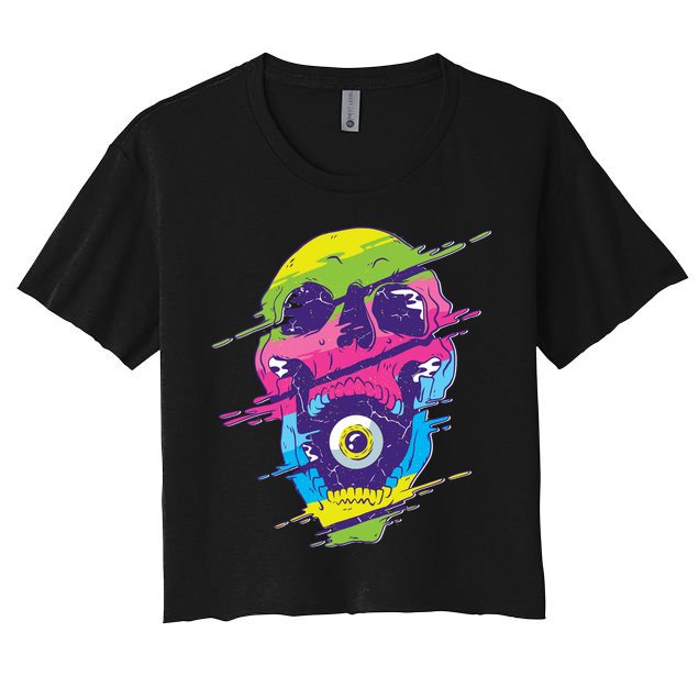 Colorful Eye Skull Crop Top