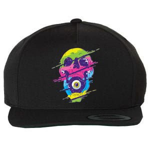 Colorful Eye Skull Wool Snapback Cap