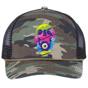 Colorful Eye Skull Retro Rope Trucker Hat Cap