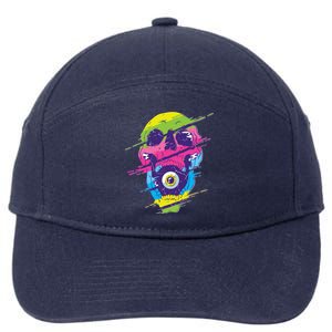 Colorful Eye Skull 7-Panel Snapback Hat