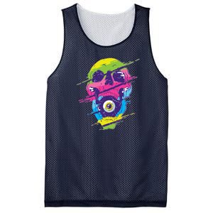 Colorful Eye Skull Mesh Reversible Basketball Jersey Tank