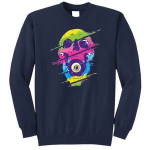 Colorful Eye Skull Tall Sweatshirt