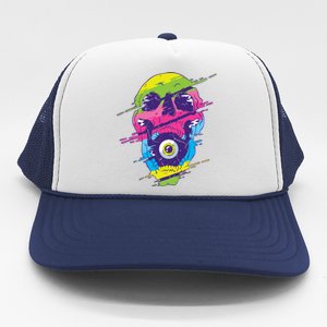 Colorful Eye Skull Trucker Hat