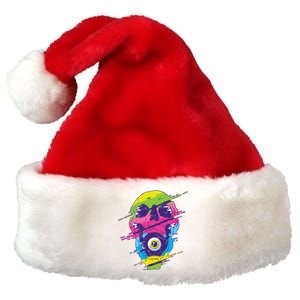 Colorful Eye Skull Premium Christmas Santa Hat