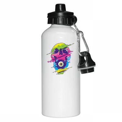 Colorful Eye Skull Aluminum Water Bottle 