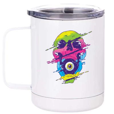 Colorful Eye Skull 12 oz Stainless Steel Tumbler Cup