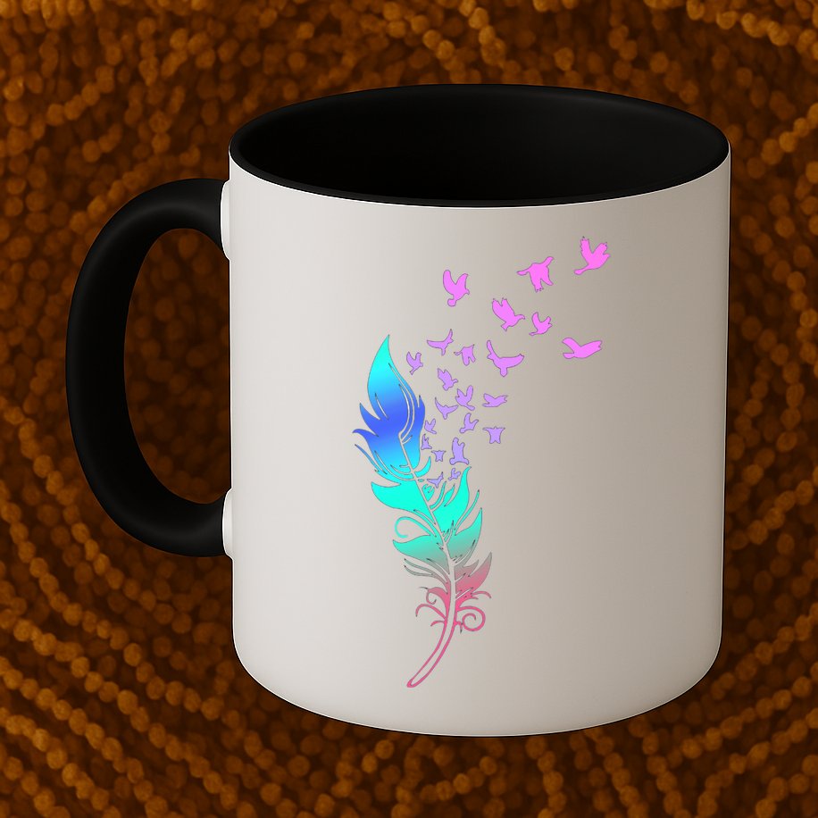 Colorful Feather Mug