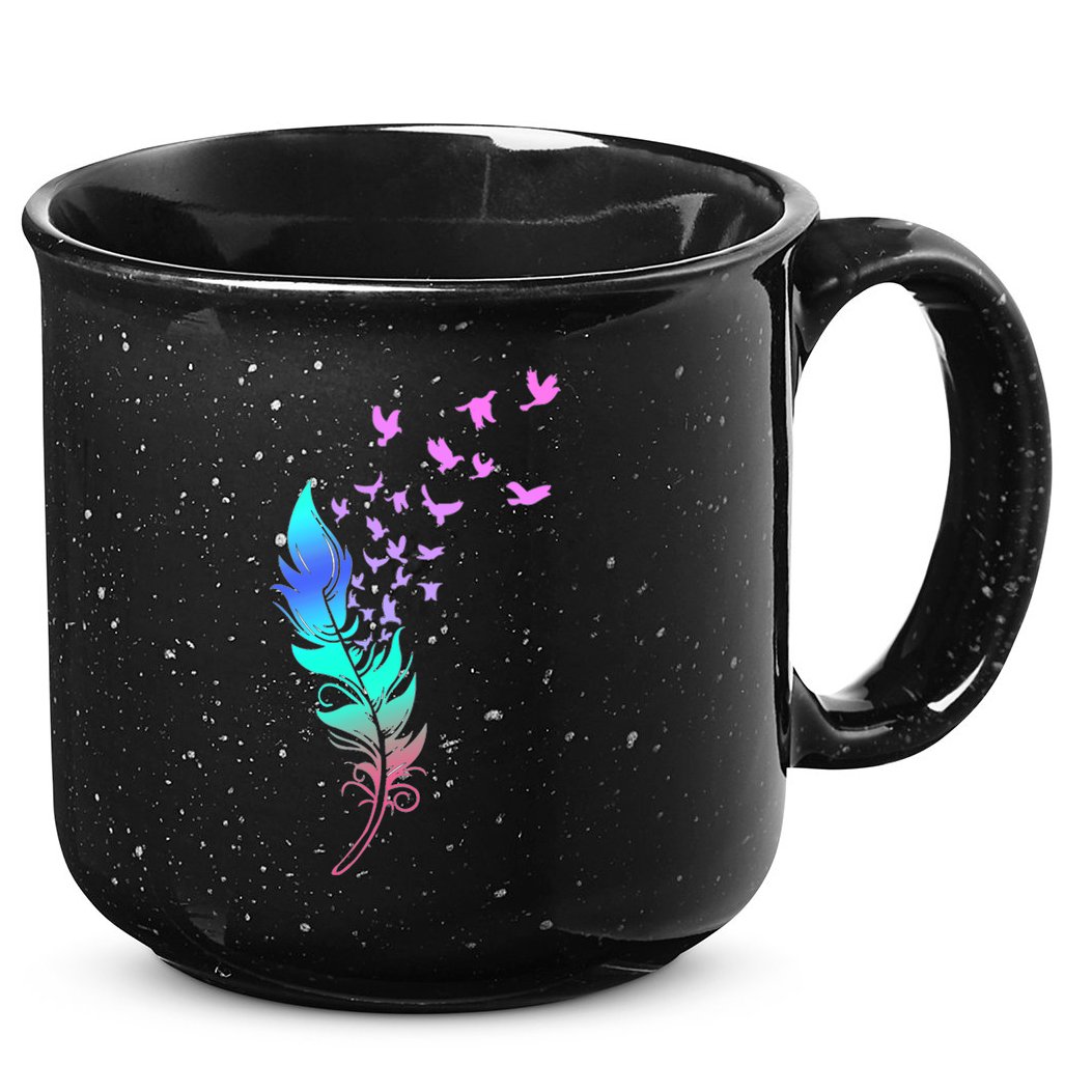 Colorful Feather 15oz Campfire Ceramic Mug