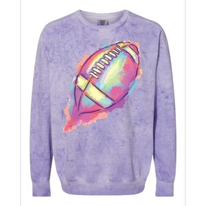 Colorful Football Graphic Colorblast Crewneck Sweatshirt