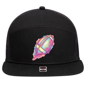 Colorful Football Graphic 7 Panel Mesh Trucker Snapback Hat