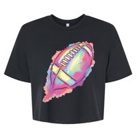 Colorful Football Graphic Bella+Canvas Jersey Crop Tee