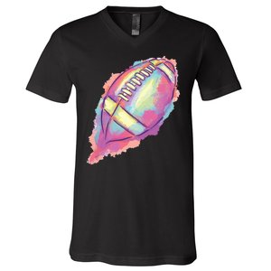 Colorful Football Graphic V-Neck T-Shirt