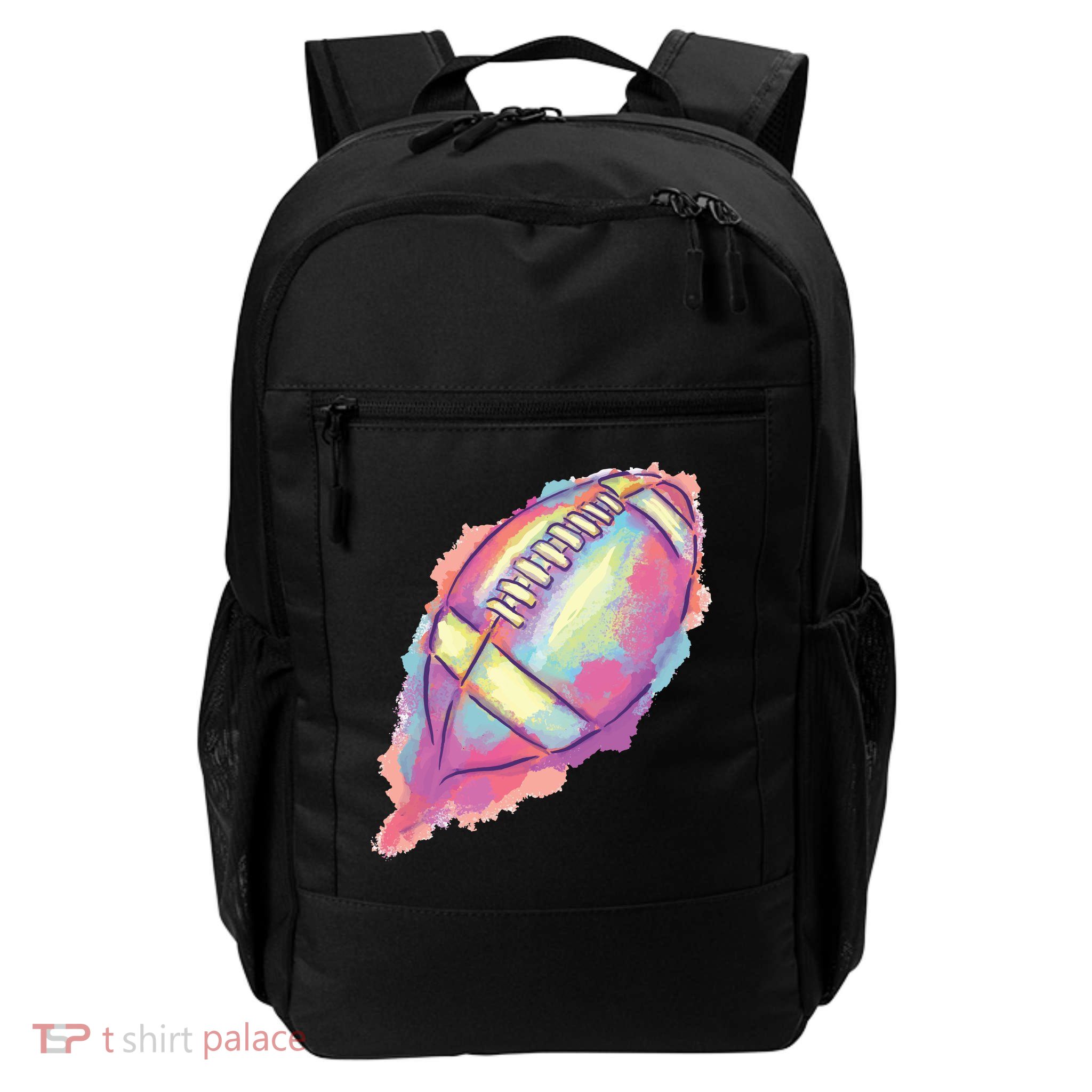 Colorful Football Graphic Daily Commute Backpack