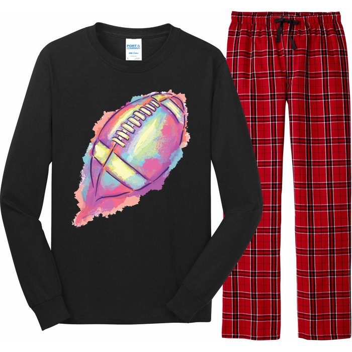 Colorful Football Graphic Long Sleeve Pajama Set