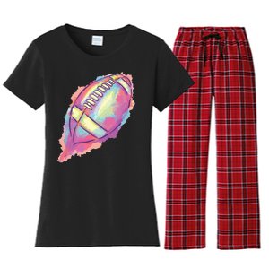 Colorful Football Graphic Women's Flannel Pajama Set