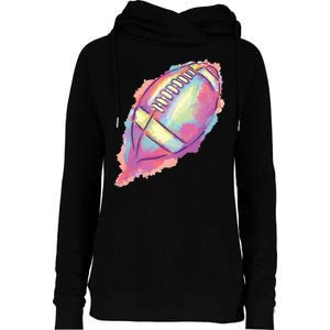 Colorful Football Graphic Womens Funnel Neck Pullover Hood