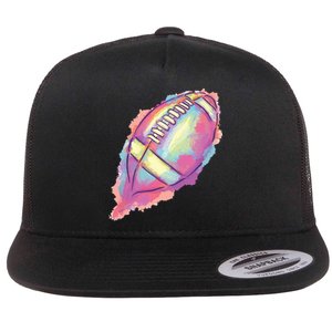 Colorful Football Graphic Flat Bill Trucker Hat