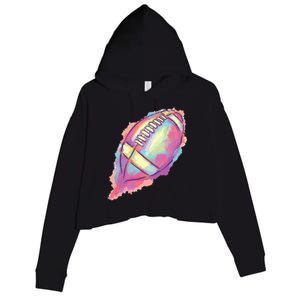 Colorful Football Graphic Crop Fleece Hoodie