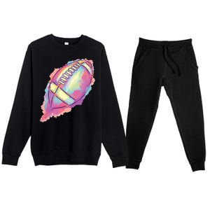 Colorful Football Graphic Premium Crewneck Sweatsuit Set