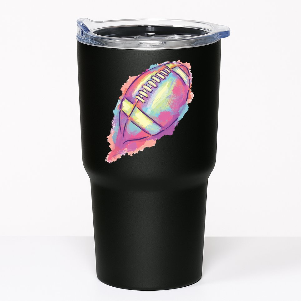 Colorful Football Graphic Tumbler
