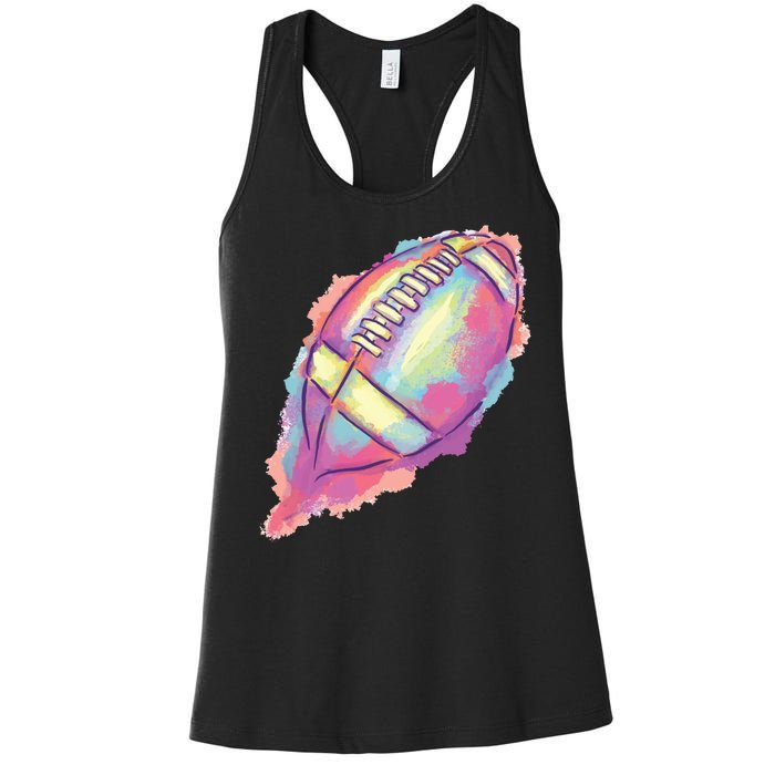 Colorful Football Graphic Women's Racerback Tank