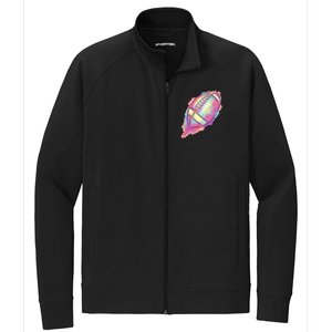 Colorful Football Graphic Stretch Full-Zip Cadet Jacket