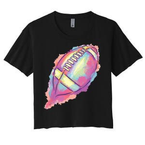 Colorful Football Graphic Women's Crop Top Tee