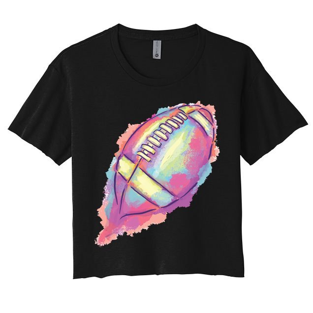 Colorful Football Graphic Crop Top