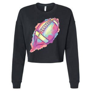 Colorful Football Graphic Cropped Pullover Crew