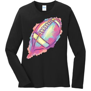 Colorful Football Graphic Ladies Long Sleeve Shirt