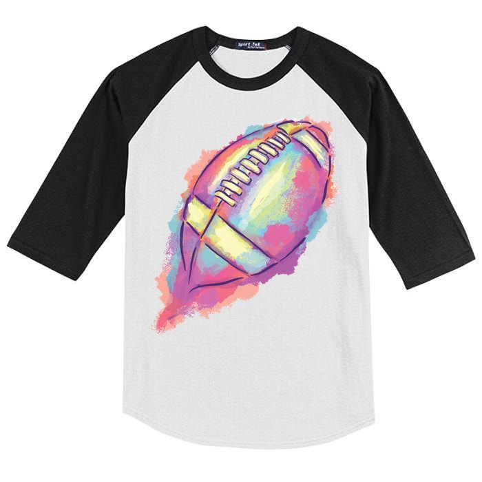 Colorful Football Graphic Kids Colorblock Raglan Jersey