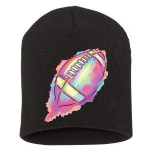 Colorful Football Graphic Short Acrylic Beanie