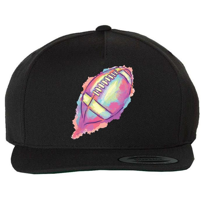 Colorful Football Graphic Wool Snapback Cap