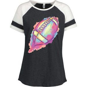 Colorful Football Graphic Enza Ladies Jersey Colorblock Tee