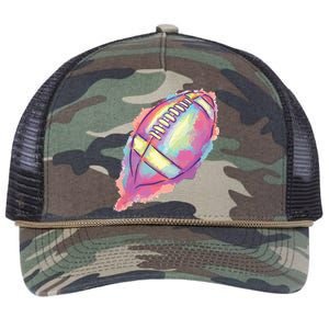 Colorful Football Graphic Retro Rope Trucker Hat Cap