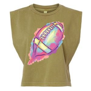 Colorful Football Graphic Garment-Dyed Women's Muscle Tee