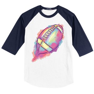 Colorful Football Graphic Baseball Sleeve Shirt