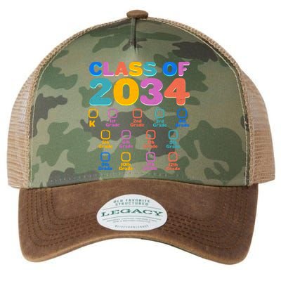 Colorful Future Class of 2034 Graduation Checklist Legacy Tie Dye Trucker Hat