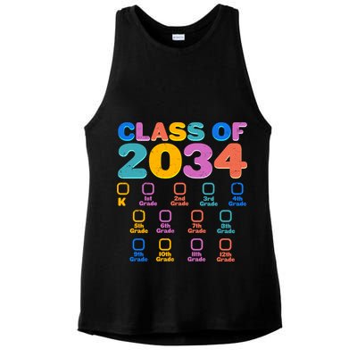 Colorful Future Class of 2034 Graduation Checklist Ladies PosiCharge Tri-Blend Wicking Tank