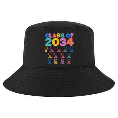 Colorful Future Class of 2034 Graduation Checklist Cool Comfort Performance Bucket Hat