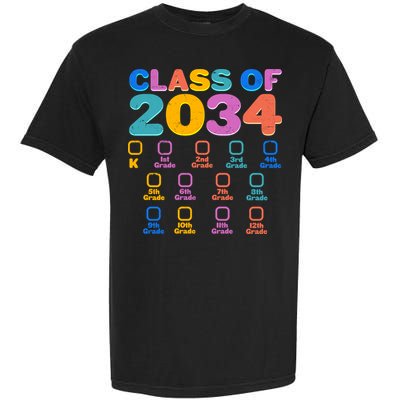 Colorful Future Class of 2034 Graduation Checklist Garment-Dyed Heavyweight T-Shirt