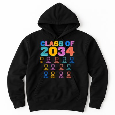 Colorful Future Class of 2034 Graduation Checklist Hoodie