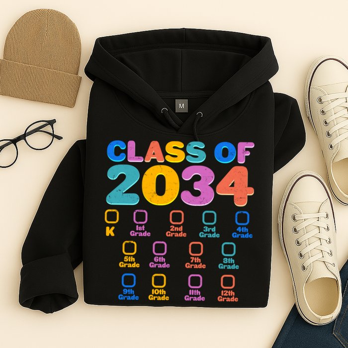 Colorful Future Class of 2034 Graduation Checklist Hoodie