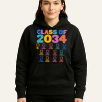 Colorful Future Class of 2034 Graduation Checklist Hoodie