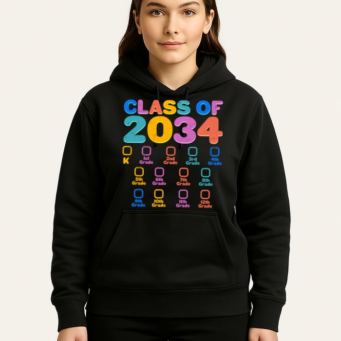 Colorful Future Class of 2034 Graduation Checklist Hoodie